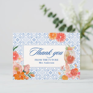 Love at first spritz mediterranean Bridal Shower  Thank You Card