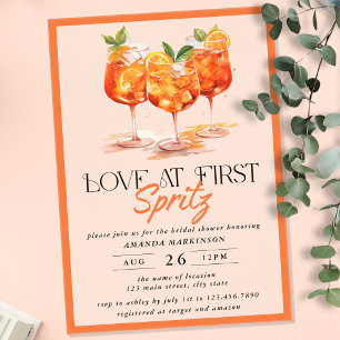 Love at First Spritz Modern Citrus Bridal Shower Acrylic Invitations