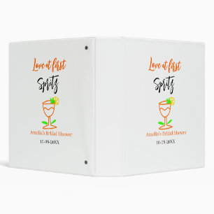 Love at first spritz orange black bridal shower gl binder