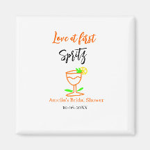 Love at first spritz orange black bridal shower gl