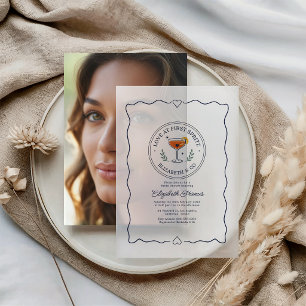 Love at First Spritz Preppy Vellum Bridal Shower Invitations