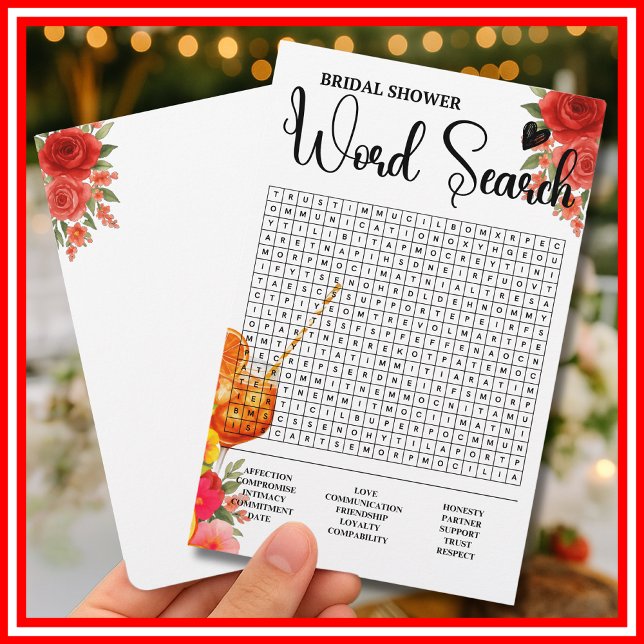 Love at First Spritz Word Search Game Bride Shower (Creator Uploaded)