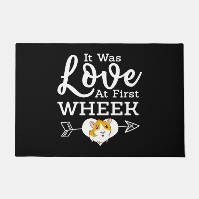 Love At First Wheak Guinea Pig Cavy Roddent Doormat (Front)