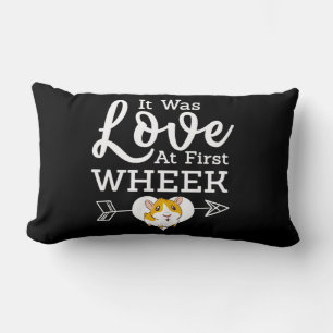 Love At First Wheak Guinea Pig Cavy Roddent Lumbar Pillow