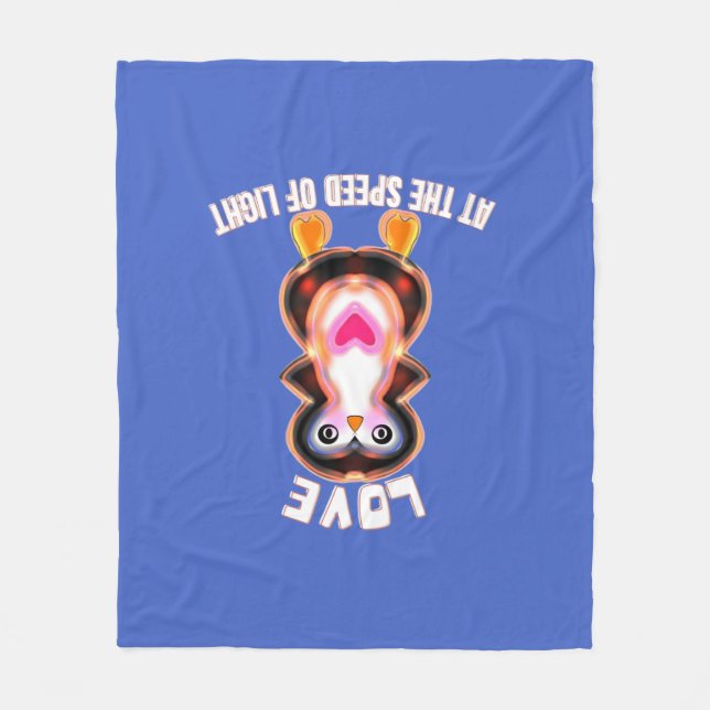 Love at the Speed of Light Penguin Gift Fleece Blanket (Front)