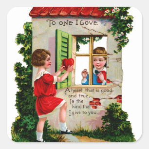 Love at The Window Square Sticker