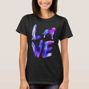 Love Aussiedoodle Watercolor Blue Dog Mom Dad T-Shirt