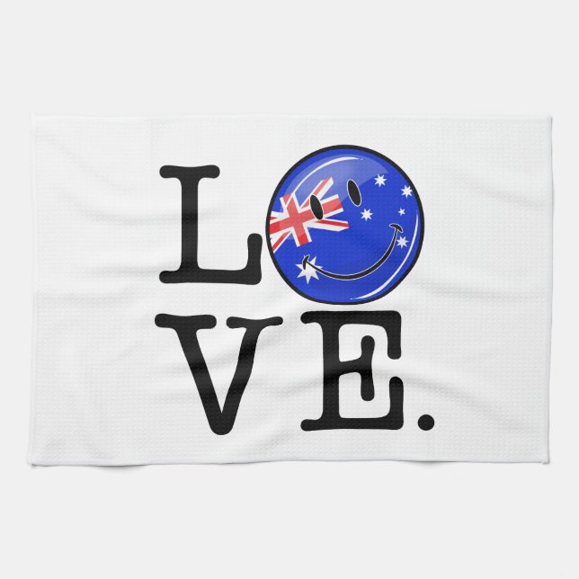 Love Australia | Smiling Flag Kitchen Towel (Horizontal)