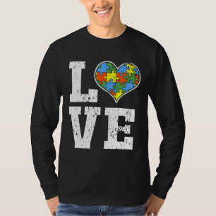 Love Autism Awareness For Kids Mom Dad Heart Autis T-Shirt