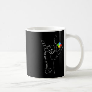 Love Autism Awareness Month Need No Words ASL SPED Coffee Mug