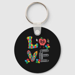 Love Autism Awareness Teacher Sped Special Educati Keychain