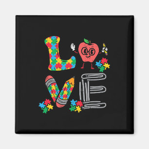 Love Autism Awareness Teacher Sped Special Educati Magnet