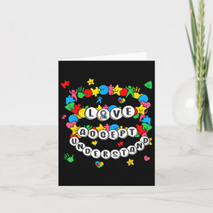 Love Awareness Understanding Autism Accept Autism  Card