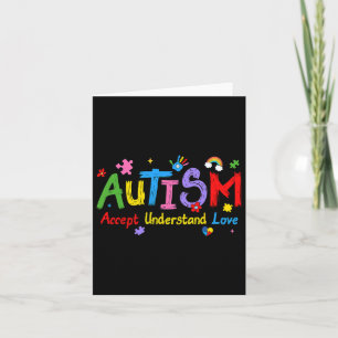 Love Awareness Understanding Autism Accept Autism Card