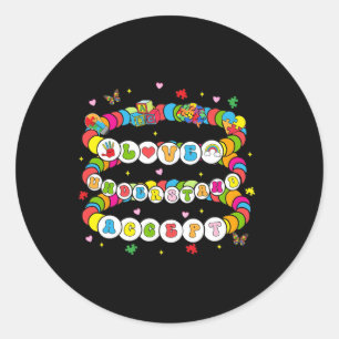 Love Awareness Understanding Autism Accept Autism  Classic Round Sticker