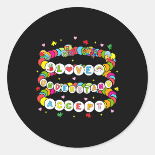 Love Awareness Understanding Autism Accept Autism Classic Round Sticker