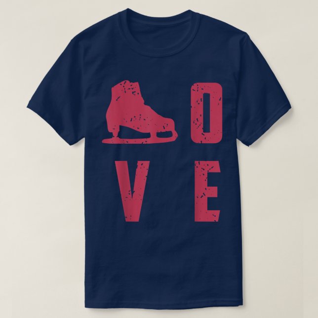LOVE Awesome Ice Skating  Present Gift  T-Shirt (Design Front)