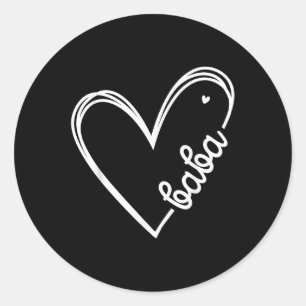 Love Baba Heart Men Fathers Day Birthday Classic Round Sticker