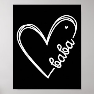 Love Baba Heart Men Fathers Day Birthday Poster