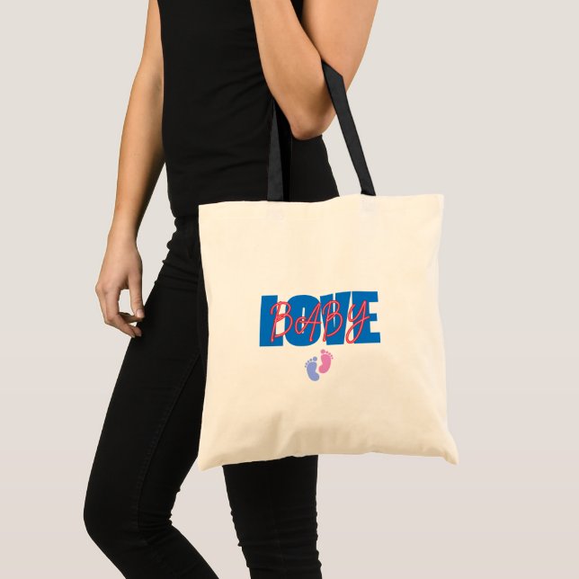 Love Baby Minimal Shower Tote Bag (Front (Product))