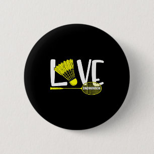 Love Badminton Cute Racket And Shuttle Sports Fan  2 Inch Round Button