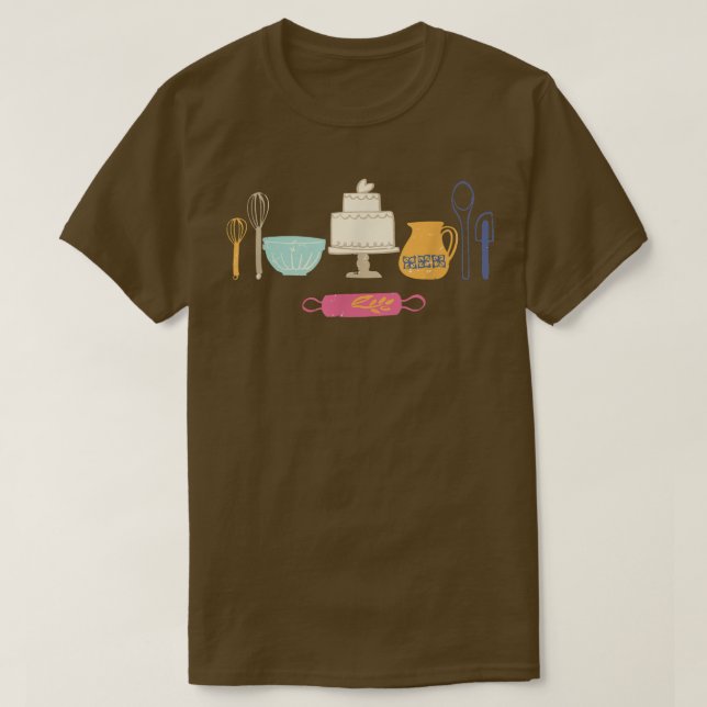 Love Baking Bakers Tools Fun Gift T , Lt  T-Shirt (Design Front)