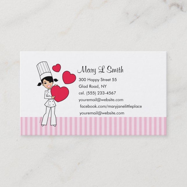 Love Baking Personal Calling Card - Customized (Front)