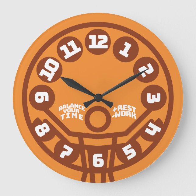 LOVE BALANCE YOUR TIME +REST -WORK BY MASANSER LARGE CLOCK (Front)