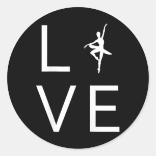 Love Ballet For Ballerina Dancer Lover Dance Silho Classic Round Sticker