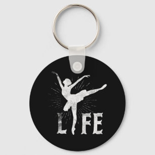 Love Ballet Life T Shirt Dancer Gifts Dancing Ball Keychain