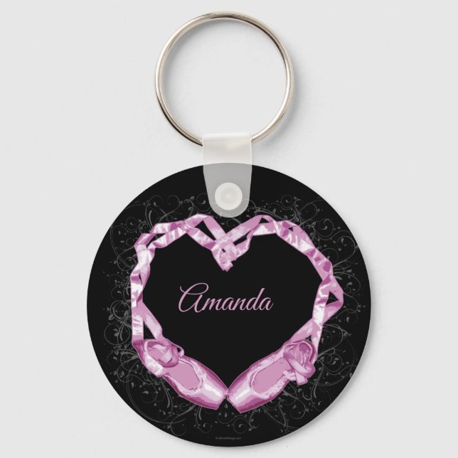 Love Ballet (Personalized) Keychain (Front)