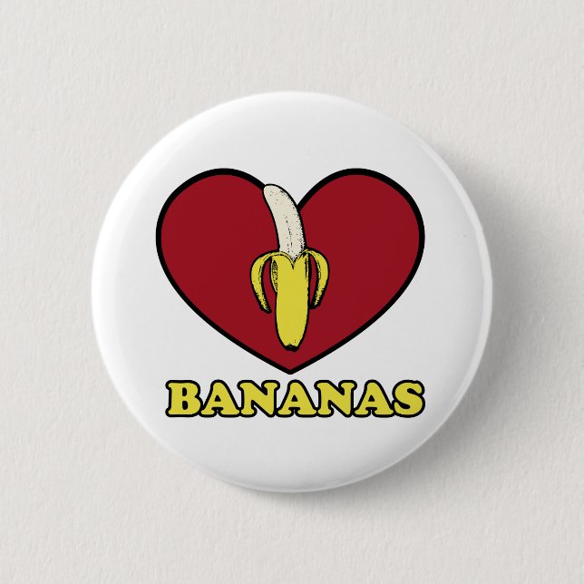 love banana 2 inch round button (Front)