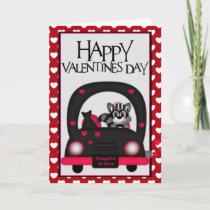 Love Bandit Happy Valentine Raccoon Carte de voeux