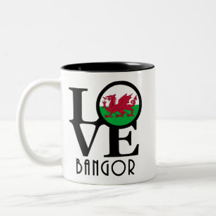 LOVE Bangor, Gwynedd - Wales 11oz Two-Tone Coffee Mug