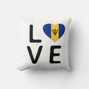 Love - Barbados Flag Throw Pillow