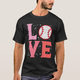 Love Baseball Cute Sports Fan Player Team Men Wome T-Shirt