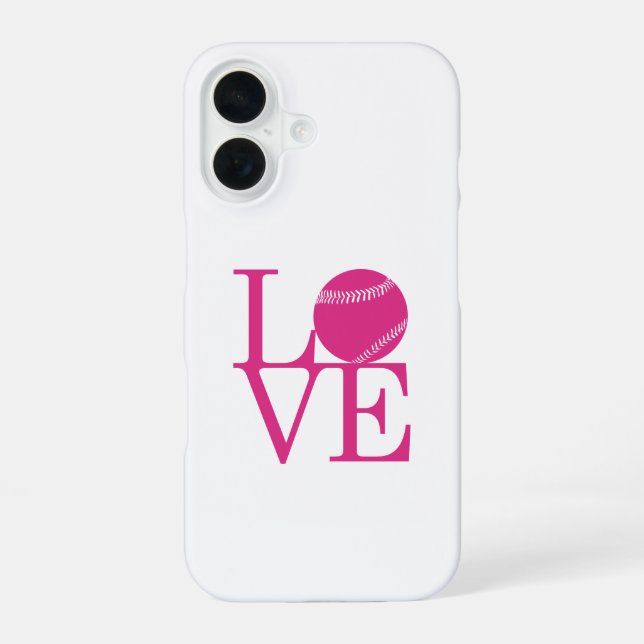 Love Baseball iPhone 16 Case (Back)