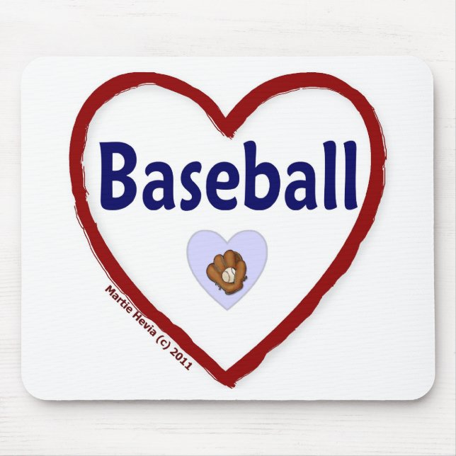 Love Baseball Mouse Pad (Front)