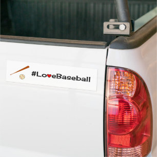 Love baseball slogan white bumper sticker