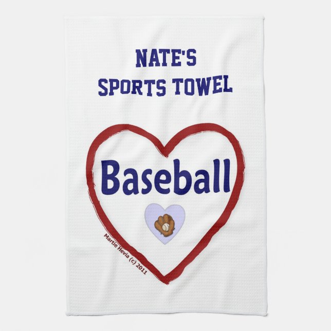 Love Baseball - Sports Towel (Personalize) (Vertical)