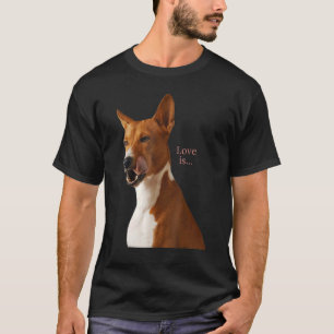 Love Basenji  Dog Mom Dad Puppy Cute Pet Valentine T-Shirt