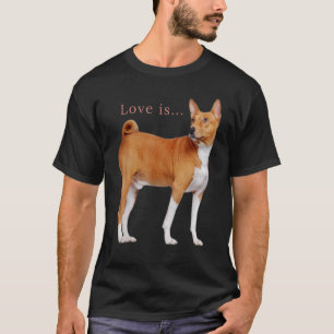 Love Basenji  Dog Mom Dad Puppy Cute Pet Valentine T-Shirt