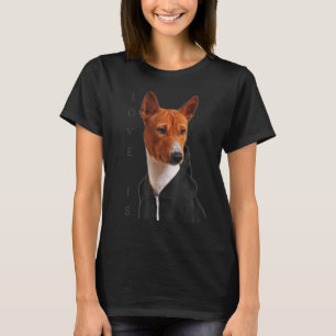 Love Basenji Dog Mom Dad Puppy Cute Pet Valentine T-Shirt