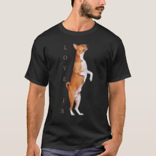 Love Basenji  Dog Mom Dad Puppy Cute Pet Valentine T-Shirt