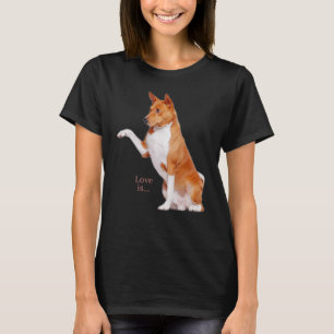 Love Basenji  Dog Mom Dad Puppy Cute Pet Valentine T-Shirt