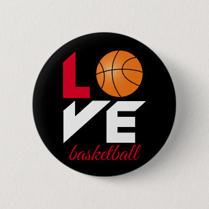 Love basketball 2 inch round button