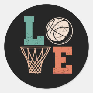 Love Basketball basketball lovely design Classic Round Sticker