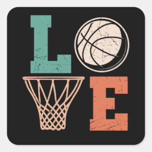 Love Basketball basketball lovely design Square Sticker