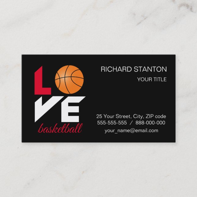 Love basketball business card (Front)