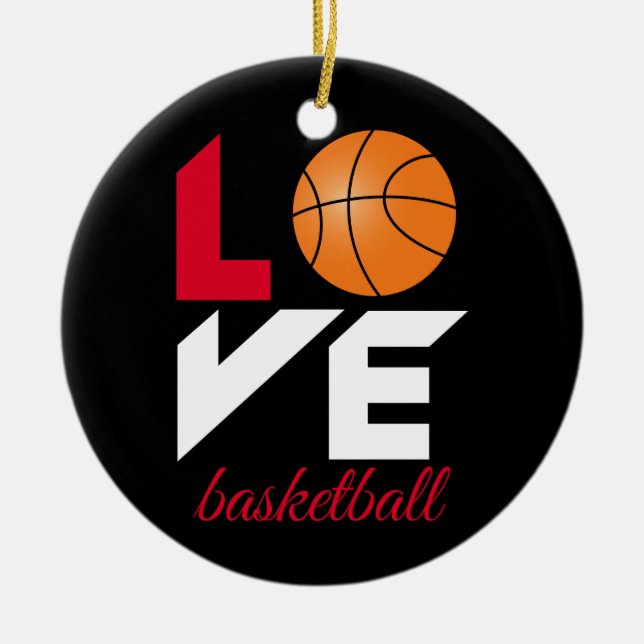 Love basketball ceramic ornament (Front)